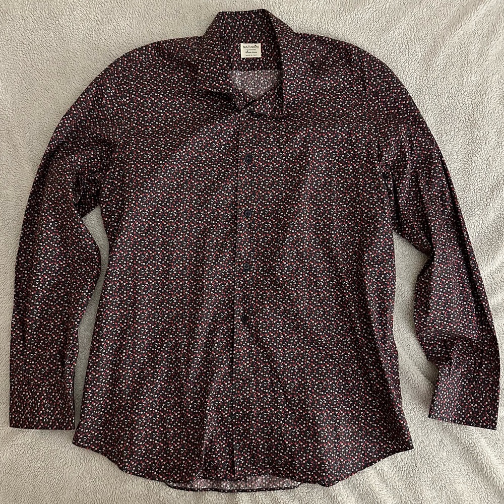 Gorgeous handmade Mazzarelli Green Stone shirt, XL, NWOT